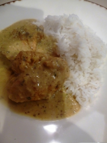 poulet,curry,golden,raisins secs,lait de coco,banane,noix de coco