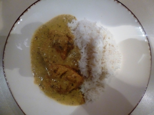 poulet,curry,golden,raisins secs,lait de coco,banane,noix de coco