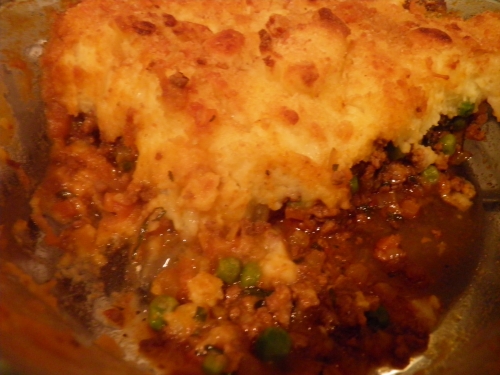 romarin,panko,agneau,haché d'agneau,fond d'agneau,cheddar,bintjes,pommes de terre,menthe,petits pois,worshestershire sauce,vin rouge