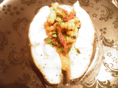 skrei,skrei de norvège,crosnes,crosnes du japon,artichauts,tomates confites,coriandre,persil plat,truffe,melanosporum,jus de truffe,lard,vin blanc,bouillon de volaille