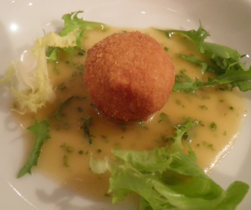 brandade,panko,pamplemousse rose de floride,gélatine,chapelure,vinaigre de vin rouge,moutarde,mayonnaise