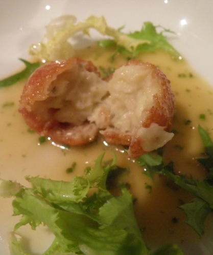 brandade,panko,pamplemousse rose de floride,gélatine,chapelure,vinaigre de vin rouge,moutarde,mayonnaise