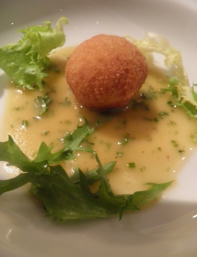 brandade,panko,pamplemousse rose de floride,gélatine,chapelure,vinaigre de vin rouge,moutarde,mayonnaise