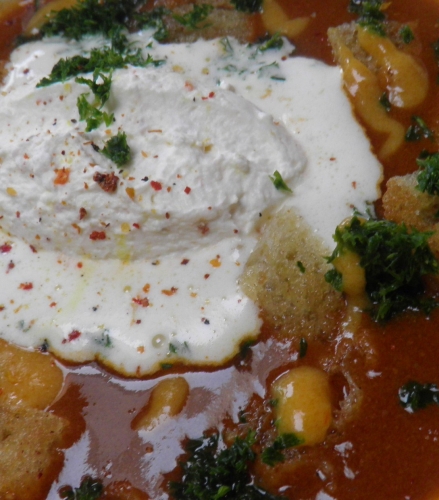 Crevettes Grises, Fumet de Poisson, Fenouil, Tomates, Poireaux, Ail, Concentré de Tomates, Oignons, Croûtons, Rouille, Poivron, Piment, Cayenne, Piment d'Espelette, Persil, Cognac, Vin Blanc, Santa Maria Seafood & Fish, Carottes, Safran