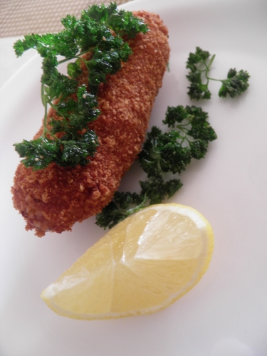 crevettes grises,fumet,roux,vin blanc,gelatine,oeufs,chapelure