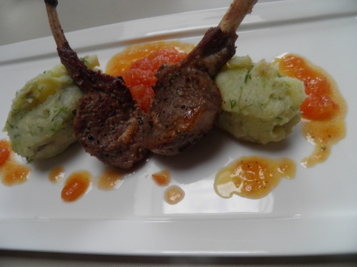 agneau,côtes d'agneau,pommes de terre,fenouils,anis etoilé,tomates,roma,vinaigre de xérès