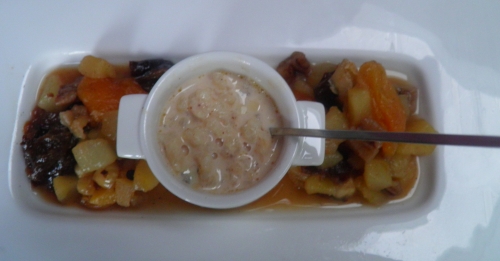 Pommes, Poires, Amandes, Noix, Noisettes, Noix de Pécan, Miel, Anis Etoilé, Vanille, Cannelle, Poivre, Abricots, Puneaux, Thé Camomille