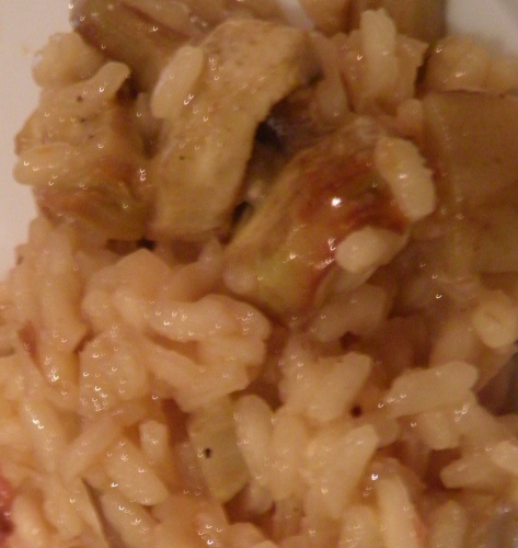 riz carnaroli,riz arborio,artichauts,vin blanc,parmesan,bouillon de volaille,vinaigre de vin