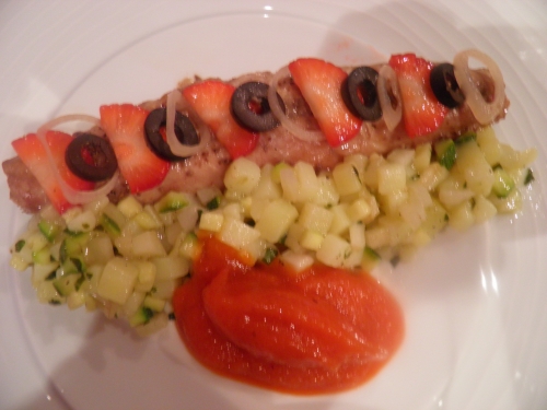 Poivrons Rouges, Sirop de Sucre de Canne, Tabasco, Maquereaux, Citron Vert, Miel, Thé Fûmé, Lapsang Souchong, Sauce Soja, Gingembre, Girofle, Fenouil, Courgette, Pommes de Terre, Basilic, Olives Noires, Fraises, Echalotes