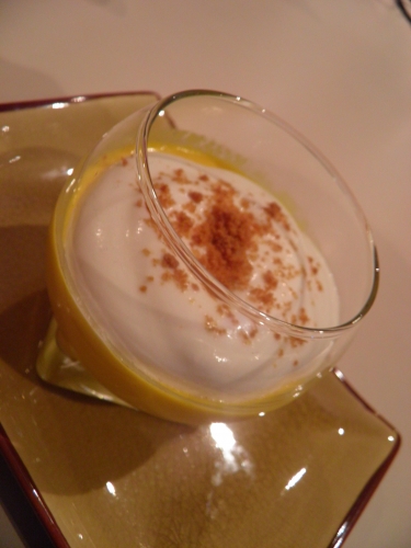 mangues,mangues alphonso,sucre impalpable,crème,safran,speculoos,gelatine