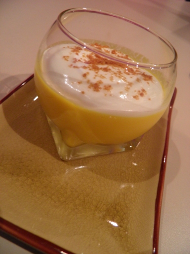 mangues,mangues alphonso,sucre impalpable,crème,safran,speculoos,gelatine