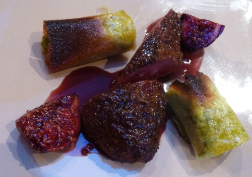 figues,vin rouge,porto rouge,anis etoilé,badiane,cannelle,vanille,zeste d'orange,zeste de citron,miel,cardamome,magret de canard,canard,moutarde den grains,moutarde à l'ancienne,sucre de canne,4 épices,vinaigre de framboises,pomme de terre,butternut,céleri rave,persil plat,coriandre,ciboulette