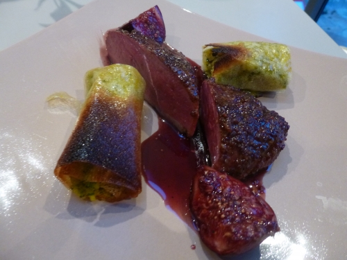 figues,vin rouge,porto rouge,anis etoilé,badiane,cannelle,vanille,zeste d'orange,zeste de citron,miel,cardamome,magret de canard,canard,moutarde den grains,moutarde à l'ancienne,sucre de canne,4 épices,vinaigre de framboises,pomme de terre,butternut,céleri rave,persil plat,coriandre,ciboulette