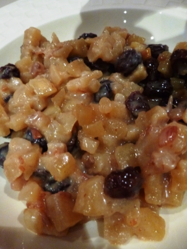 pommes,jonagold,citron,cannelle,vanille,dattes,medjoul,raisins secs,calvados,crème,cassonade,cassonade graeffe,fleur de sel