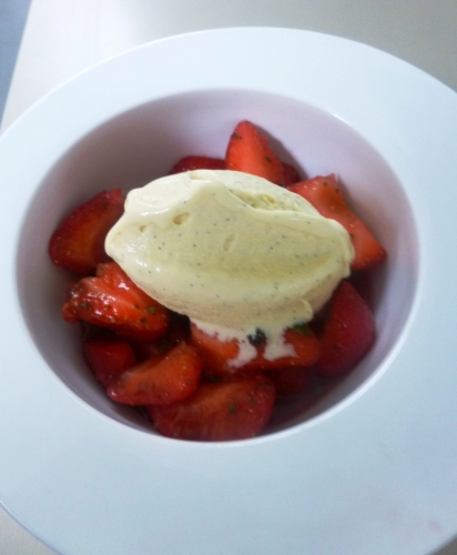 Fraises, Framboises, Citron, Menthe, Poivre, Gueuze-Framboise Lindemans, Orange, Sucre, Vanille, Glace, Oeufs