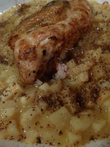 céleri-rave,arborio,carnaroli,vin blanc sec,safran,fleur de sel,beurre demi-sel,parmesan,citron,morilles sèchées,pintade,bouillon de volaille