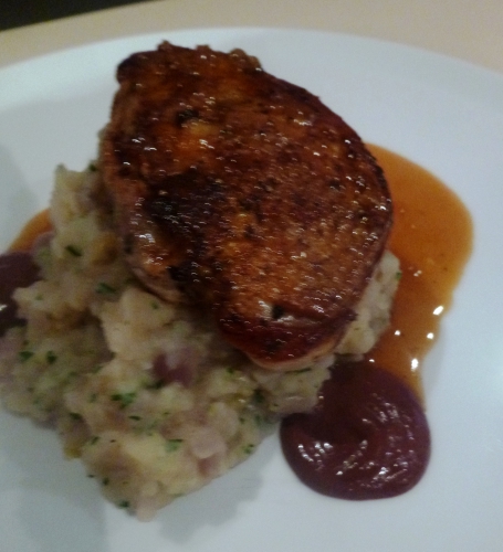 pommes de terre,oignons rouges,oignons jaunes,jeunes oignons,muscade,faisan,bouillon de volaille,fond de volaille,fond de veau,sherry,mirin,sauce soja,boudin noir,crème,echalote