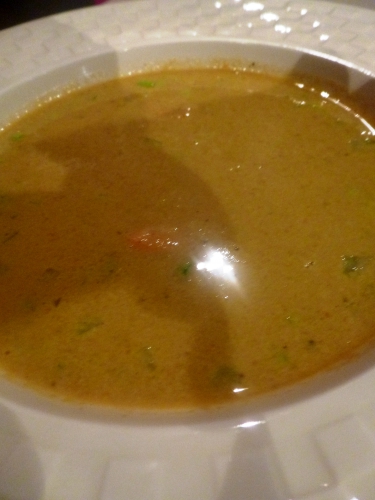 Moules, Fumet de Poisson, Carottes, Poireau, Vin Blanc, Céleri, Pomme de Terre, Oignons, Curry de Madras