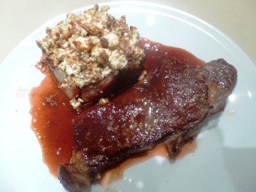 contrefilet,vache normande,fleur de sel,betteraves,sucre,vinaigre de xères,chicons,pleine terre,muscade,chicorée,beurre,huile d'olive,noisettes,panko,pignons de pin