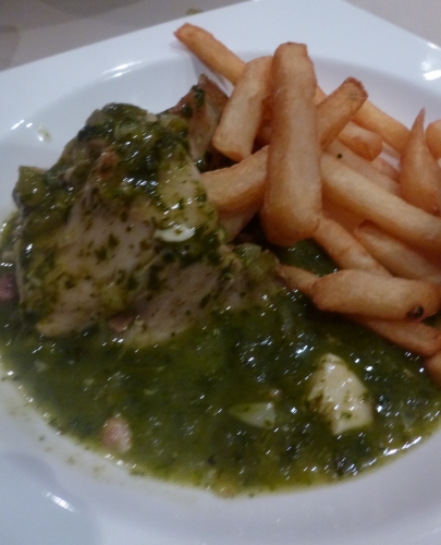 lapin,oignon,ail,céleri vert,lardons,echalote,persil,estragon,cerfeuil,epinards,oseille,vin blanc,bouillon de volaille,thym,laurier,sauge,romarin,citron,beurre