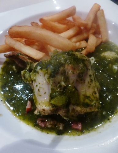 lapin,oignon,ail,céleri vert,lardons,echalote,persil,estragon,cerfeuil,epinards,oseille,vin blanc,bouillon de volaille,thym,laurier,sauge,romarin,citron,beurre