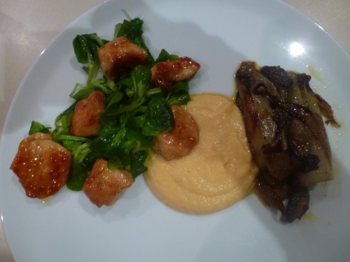 panais,mimolette,crème,lait,bouillon de volaille,chicons,foie gras,muscade,bouillon de légumes,poulet,vinaigre balsamique,sirop d'erable