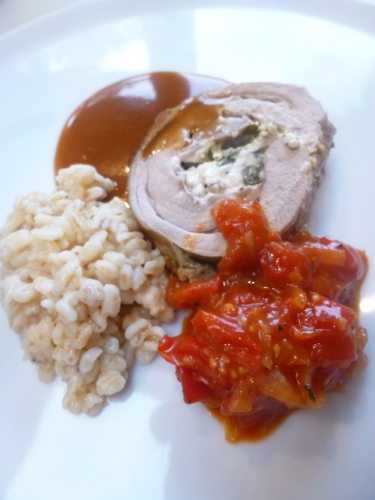 Aubergines, Huile d'olive, Tahini, Sésame, Citron Vert, Menthe, Basilic, Ras-el-hanout, Poitrine d'Agneau, Chèvre Frais, Ail des Ours, Crepinette, Oignon, Carotte, Ail, Vin Blanc, Bouillon de Volaille, Fond d'Agneau, Tomates Cerises, Tabasco, Vinaigre Balsamique, Sucre, Epices Cajun, Curry, Moutarde Douce, Blé, Bouillon de Légumes, Parmesan  