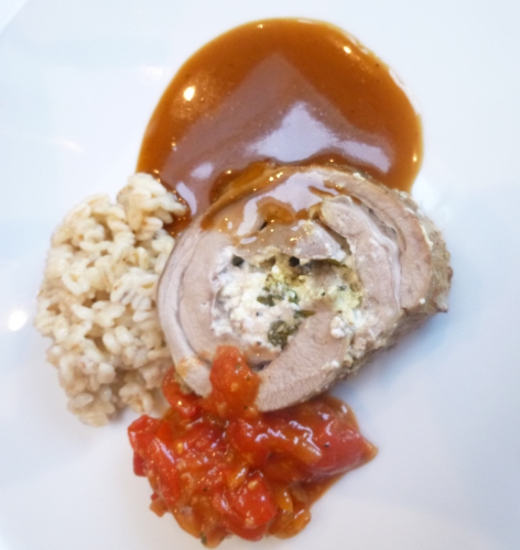 Aubergines, Huile d'olive, Tahini, Sésame, Citron Vert, Menthe, Basilic, Ras-el-hanout, Poitrine d'Agneau, Chèvre Frais, Ail des Ours, Crepinette, Oignon, Carotte, Ail, Vin Blanc, Bouillon de Volaille, Fond d'Agneau, Tomates Cerises, Tabasco, Vinaigre Balsamique, Sucre, Epices Cajun, Curry, Moutarde Douce, Blé, Bouillon de Légumes, Parmesan  