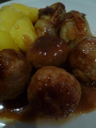 haché porc-veau,pommes de terre,chicons,chicoré,sirop d'érable,muscade,sauce carbonnades flamandes